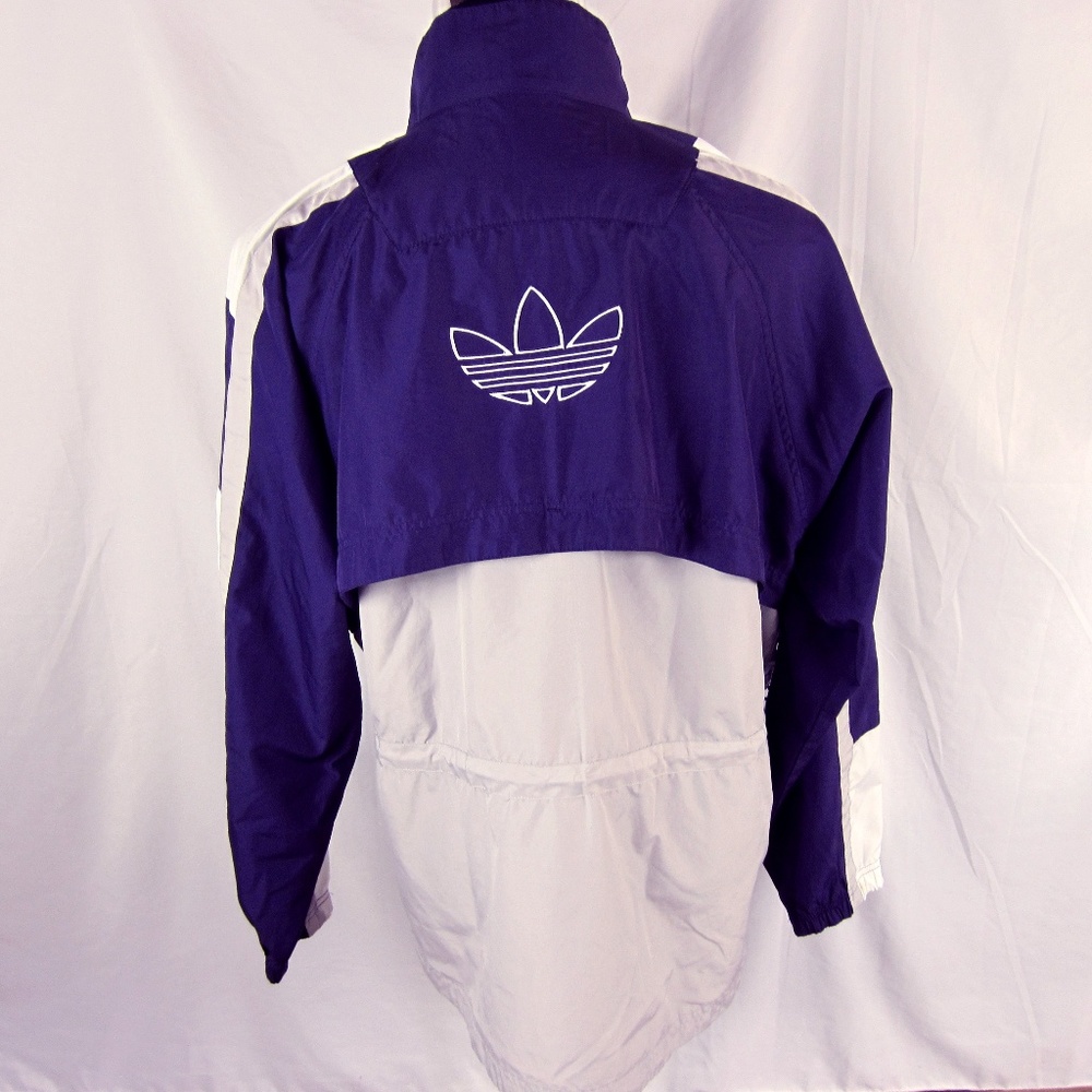 VINTAGE Adidas  Sz L Purple Trefoil Windbreaker